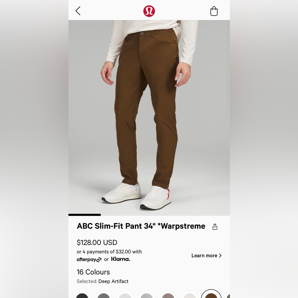 lululemon athletica Slim-Fit Chinos in Deep Brown